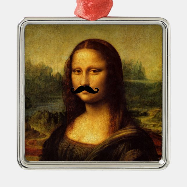 Adorno Metálico Mona Lisa Con Mustache (Frente)