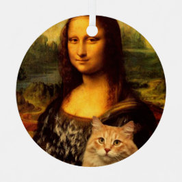 Adorno Metálico Mona Lisa con un gato (piel de gato) Amantes de ma