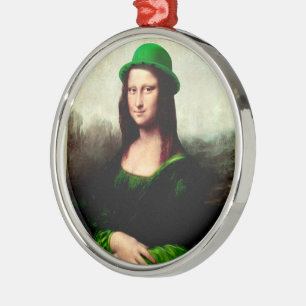 Adorno Metálico Mona Lisa Día de San Patricio Trébol