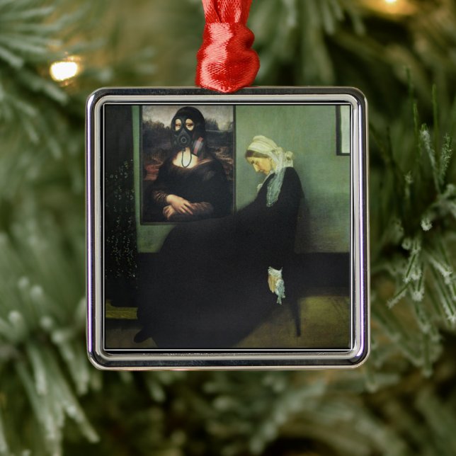 Adorno Metálico Mona Lisa Gassed Whistler's Mother (Árbol)
