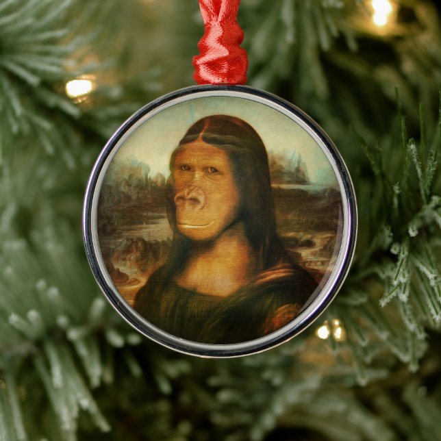 Adorno Metálico Mona Lisa Gorila Simio   (Árbol)