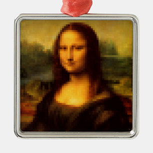Adorno Metálico Mona Lisa Pixelada