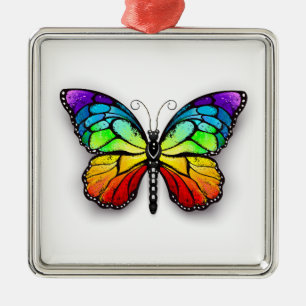 Adorno Metálico Monarca de mariposa arcoiris