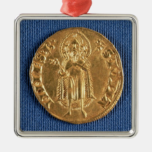Adorno Metálico Moneda de oro, con St. John el Bautista, siglo XVI (Frente)