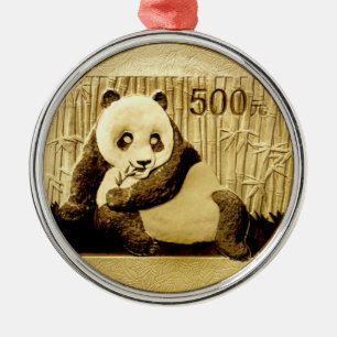 Adorno Metálico Moneda de oro panda