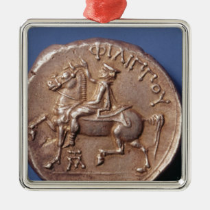 Adorno Metálico Moneda de plata de Felipe II de Macedonia
