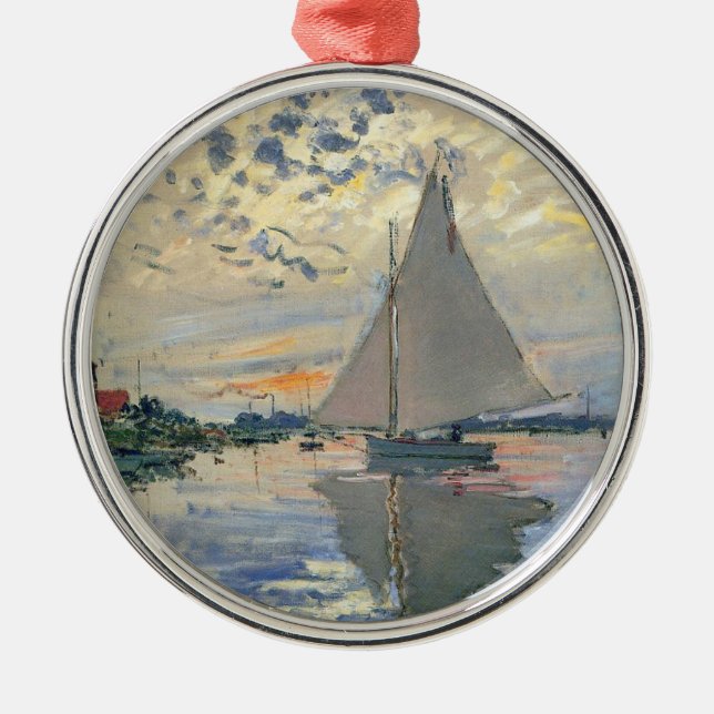Adorno Metálico Monet Sailboat Impresionismo Francés Arte Clásico (Frente)