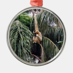 Adorno Metálico Mono Gibbon Colgando Por Ahí,