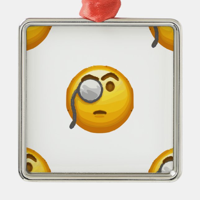 Adorno Metálico monóculo de emoji (Frente)