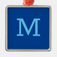 Monograma azul moderno Añadir su nombre inicial
