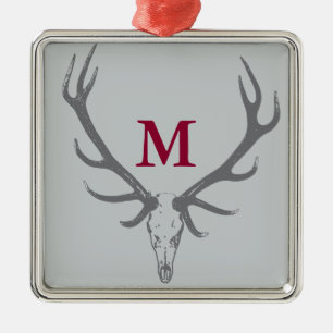 Adorno Metálico Monograma del personalizado de los alces del día
