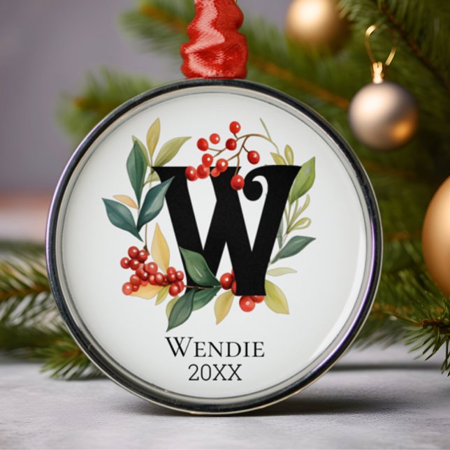 Adorno Metálico Monograma Letra inicial W Navidades de guirnaldas  (Subido por el creador)