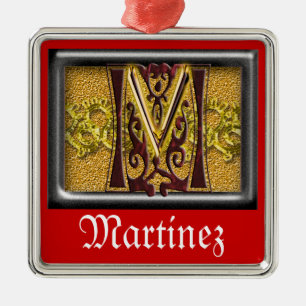 Adorno Metálico monograma rojo M