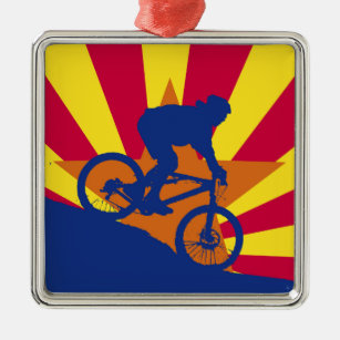 Adorno Metálico Montaña biking la bandera de Arizona