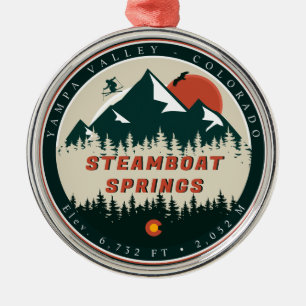 Adorno Metálico Montaña Vintage de Steamboat Springs Colorado