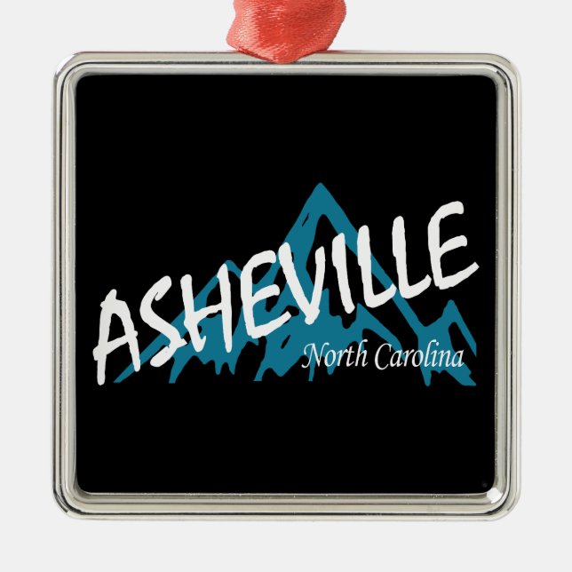 Adorno Metálico Montañas Asheville de Carolina del Norte (Frente)