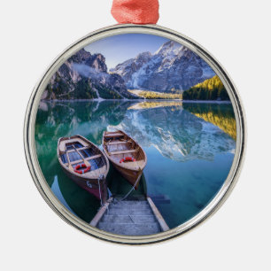 Adorno Metálico Montañas de la dolomía del lago el   Braies,