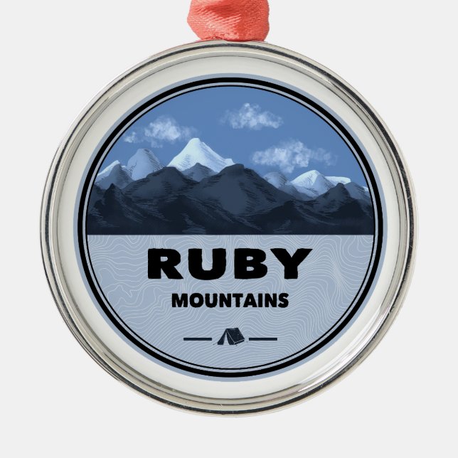 Adorno Metálico Montañas Ruby Nevada Camping (Frente)