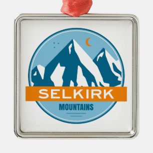 Adorno Metálico Montañas Selkirk Columbia Británica Estrellas Luna