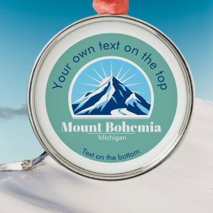 Adorno Metálico Monte Bohemia Michigan Navidad Montaña Azul