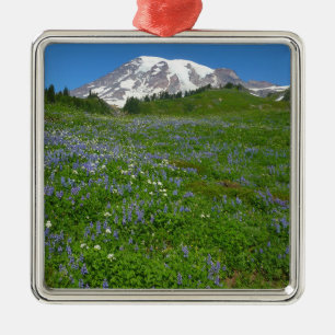 Adorno Metálico Monte Rainier con Lupins púrpura