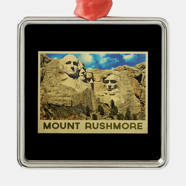 Adorno Metálico Monte Rushmore Vintage (Frente)