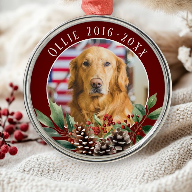 Adorno Metálico Monumento a los Navidades mascotas (Pet Christmas Memorial Metal Ornament)