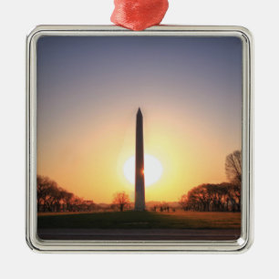 Adorno Metálico Monumento a Washington al atardecer