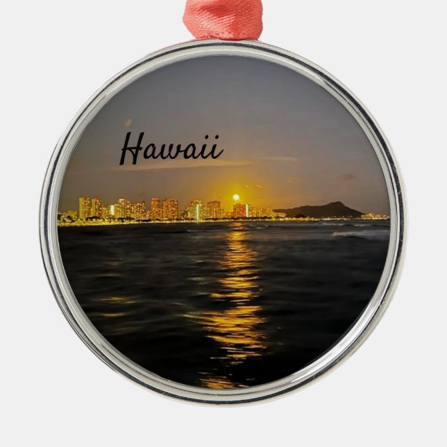 Adorno Metálico Moon de crucero Sunset Superluna de Hawái (Frente)