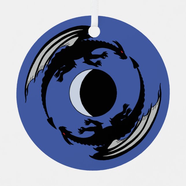 Adorno Metálico Moon Dragons Fantasy Design (Anverso)