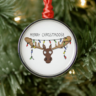 Adorno Metálico Moose Cute Funny Navidades