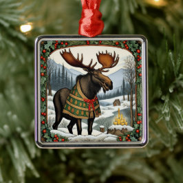 Adorno Metálico Moose de feriado de invierno