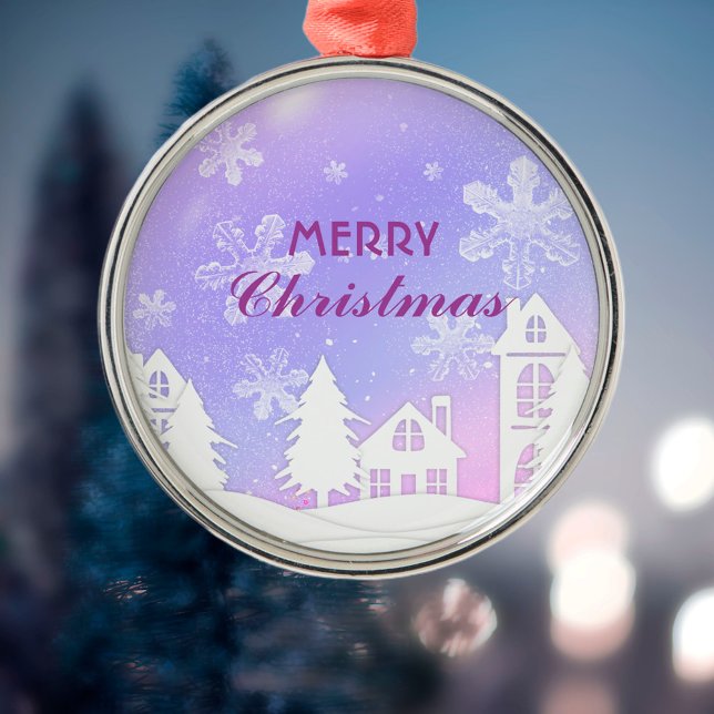 Adorno Metálico Morado Copos de nieve de la Casa Blanca Navidad Añ (Subido por el creador)