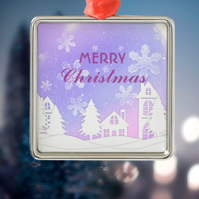 Adorno Metálico Morado Copos de nieve de la Casa Blanca Navidad Añ (Subido por el creador)