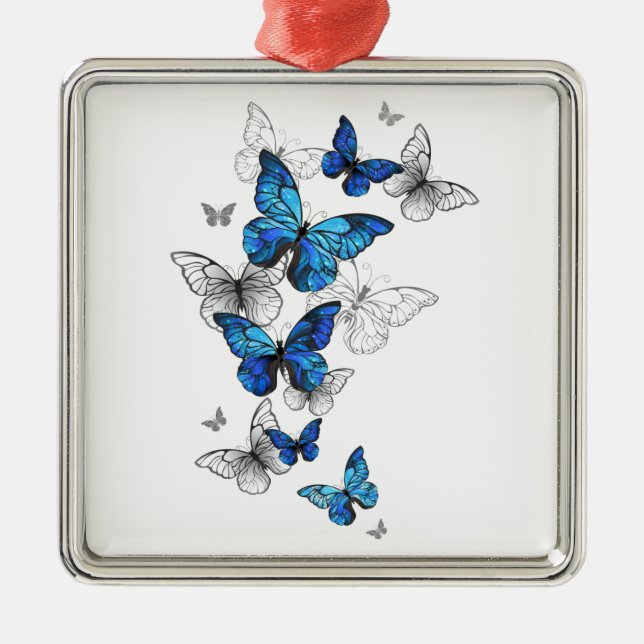 Adorno Metálico Morfo de las mariposas voladoras azules (Frente)