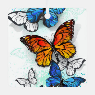 Adorno Metálico Morfo y monarca de las mariposas voladoras