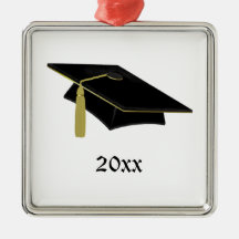 Mortarboard graduado y Tassle en negro y oro