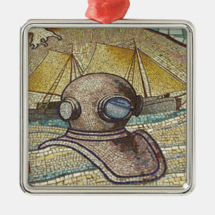Adorno Metálico Mosaico de casco antiguo de buzos
