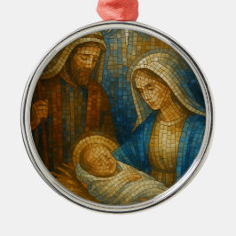 Adorno Metálico Mosaico de vidrio tintado de la Natividad | Sagrad