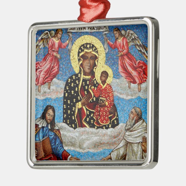 Adorno Metálico Mosaico negro de Madonna (Izquierda)