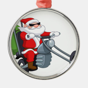 Adorno Metálico motociclista santa claus