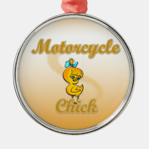 Adorno Metálico Motorcycle Chick