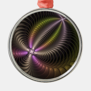Adorno Metálico Movimiento poderoso Abstracto de arte fractal colo