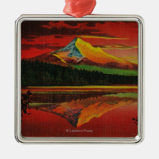 Adorno Metálico Mt. Capilla en la salida del sol del lago perdido, (Frente)