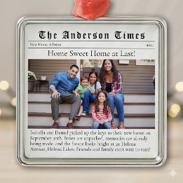 Adorno Metálico Mudándose a casa primera nueva casa de Navidad