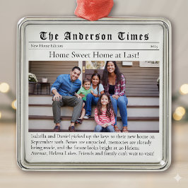 Adorno Metálico Mudándose a casa primera nueva casa de Navidad