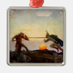 Adorno Metálico “Muerte del Rey Arturo y Sir Mordred” por NC Wyeth