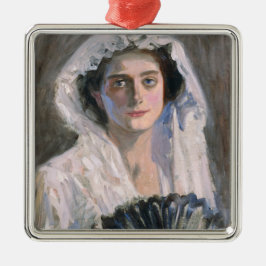 Adorno Metálico Mujer elegante con ventilador negro (Fujishima Tak