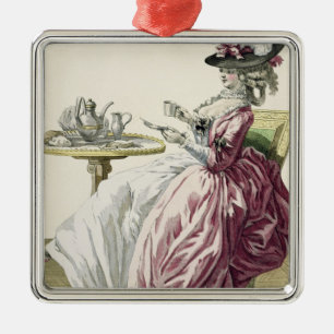 Adorno Metálico Mujer elegante vestida 'a l'Anglaise' tomando C