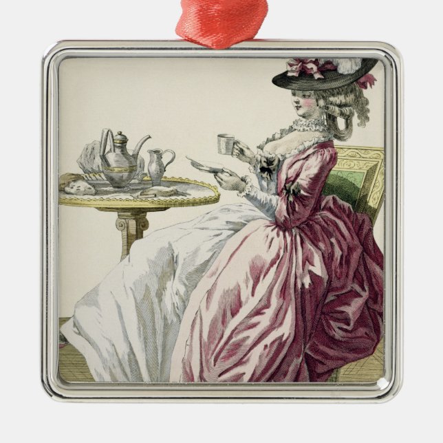 Adorno Metálico Mujer elegante vestida 'a l'Anglaise' tomando C (Frente)